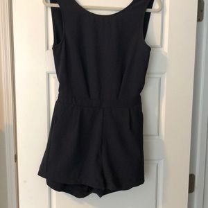 Navy romper with cross back